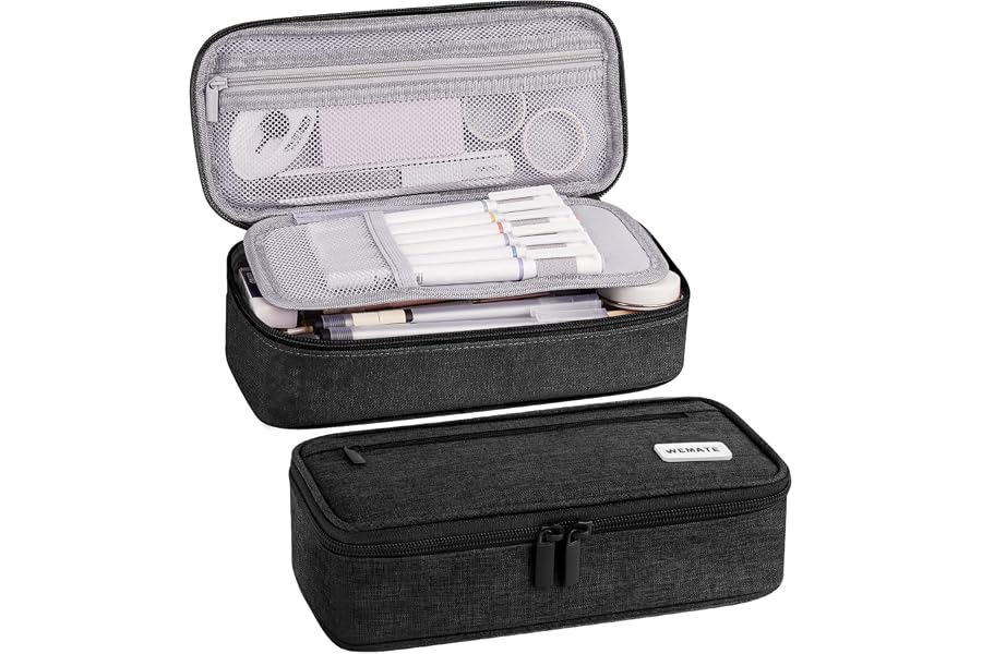 WEMATE Pencil Case, Large Storage Organizer, Makeup Bag, Teacher Must - have, Big Pencil Pouch, Marker Case for College