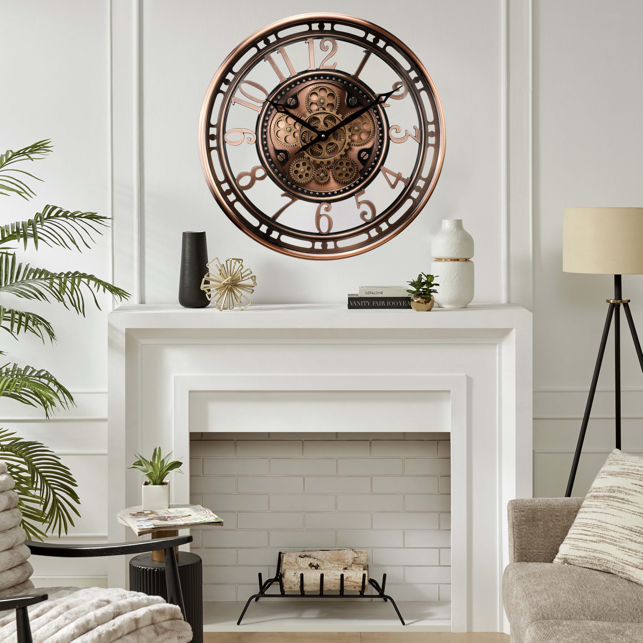 Mua CLXEAST 21 Inch Moving Gear Wall Clock for Modern Farmhouse Living ...