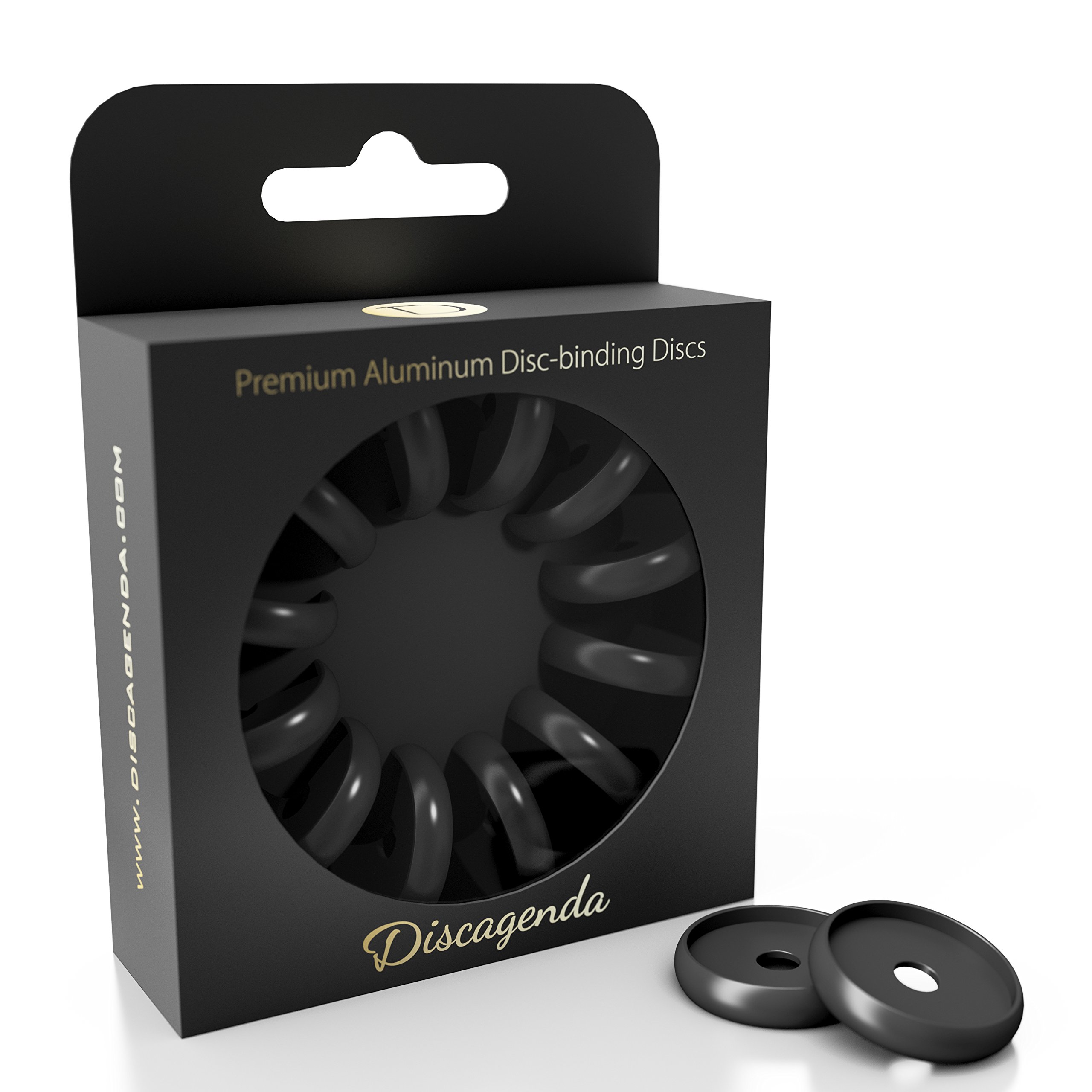 Discagenda Aluminum Disc-Binding Discs (Black, 24mm 0.94in Set of 12)