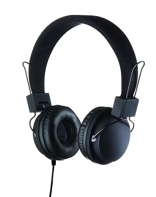 Goodmans Over Ear Headphones with Microphone Black Amazon.co.uk