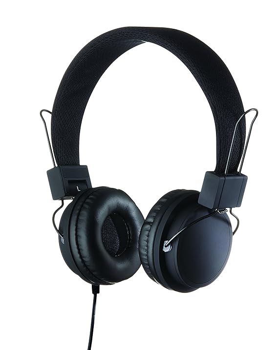 Goodmans Over Ear Headphones with Microphone Black Amazon.co.uk