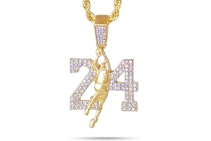 Techno Pave Men's Iced-Out Basketball Pendant & 4mm Rope Chain