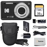 KODAK PIXPRO FZ55 16MP Digital Point &amp; Shoot Camera, 5X Optical Zoom, 28mm Wide Angle, 1080P Full HD Video, Bundle with 32GB SD Card, Protective Case, and Hi-Speed Card Reader (Black)