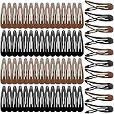 Yinder 80 Pcs 2.7'' Large Snap Hair Clips No Slip Barrettes for Women Hair Accessories(Black, Brown)