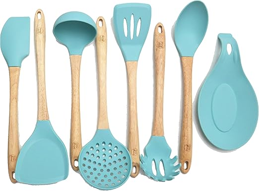 Amazon Com Premium Silicone Cooking Utensils Set 8 Piece Kitchen
