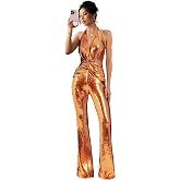 UpQuire Sequin Jumpsuits for Women Sexy V Neck Women's Jumpsuits