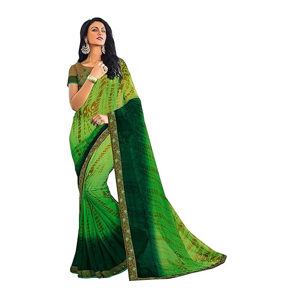 Green Georgette Embellished Saree (ANSHIKA12012SSSR01_Green)