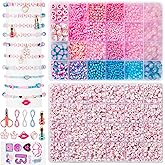 Goldwise Lover Themed Friendship Bracelet Kit for Fans, 2 Boxes Valentine’s Day Bracelet Making Kit with Clay, Glass, Seed Beads and Heart Charms, Inspired by 2019's Iconic Album, Birthdays Gifts