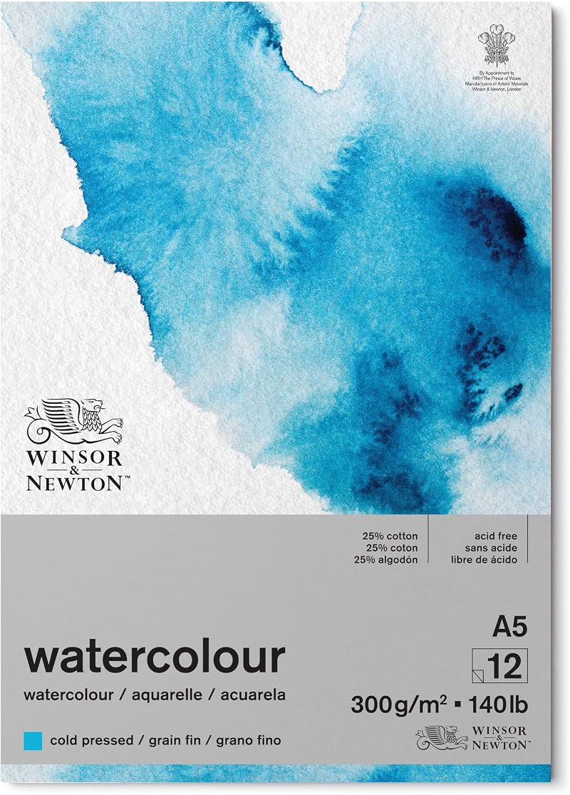 Winsor & Newton Watercolour Paper Pad A5 12 Sheets 300 g/m Cold Pressed