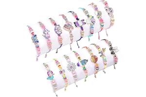CAABISO 15 Pcs Friendship Bracelets for Girls, Cute Unicorn Mermaids Puppy Braided Bracelets Bulk Loot Bag Fillers for Birthd