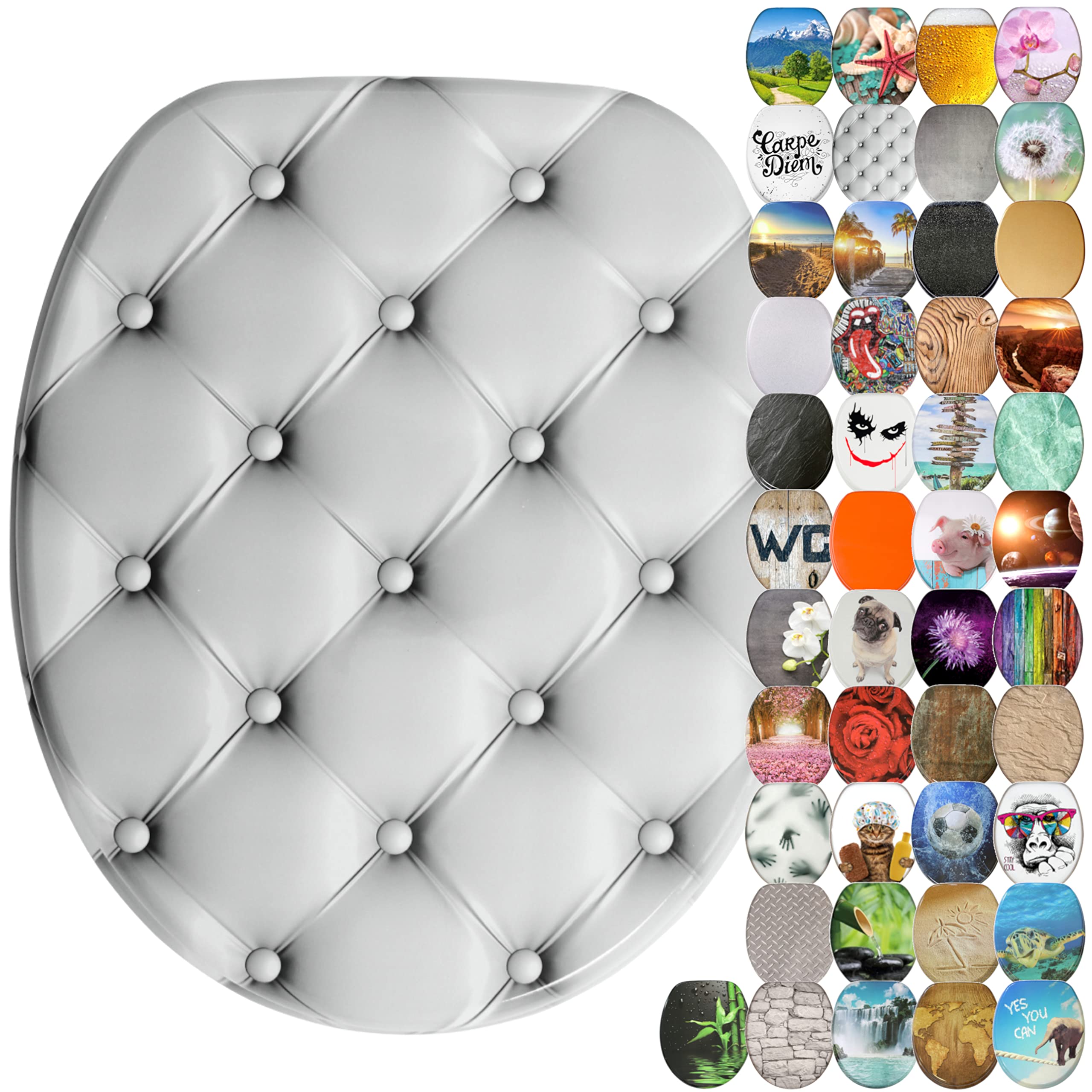 Sanilo Soft Close Toilet Seat, Wide Choice of New Toilet Seats, Stable Hinges, Easy to Mount (Comfort) — image 1