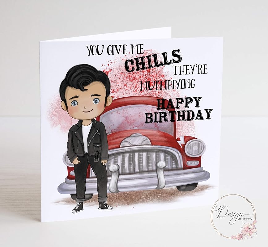 Grease Birthday Card Danny Zuko Amazon.co.uk Handmade Products