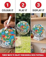 Hy-Pro Doodlekick Colour In Football Size 2 with Pump Stand Pens Set view 5