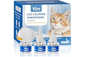 Yirr Cat Calming Diffuser, Therapet MD Cat Diffuser, Cat Pheromones Calming Diffuser, Multicat Calming Diffuser, Relaxing Pheromone for Cat Relief Stress Anxiety Fighting Scratching, 1Diffuser 3Refill