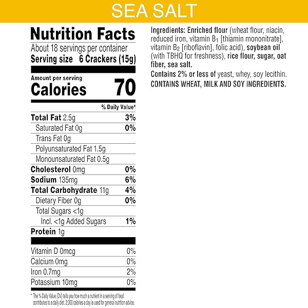 TOWN HOUSE PITA OVEN BAKED CRACKERS, LUNCH SNACKS, SNACK CRACKERS, SEA SALT, 9.5OZ BOX (1 BOX)