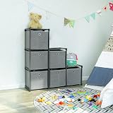 SONGMICS Ladder Storage Unit 6 Cubes with Boxes DIY Closet Organiser view 9