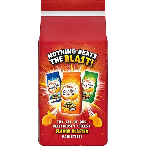 GOLDFISH FLAVOR BLASTED CHEDDAR JACK’D CRACKERS, SNACK CRACKERS, 6.6 OZ BAG