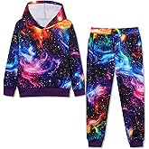 Latnnut Boy 2 Pcs Clothes Cool 3D Printing Long Sleeve Hoodie & Sweatpants Outfit for 5-12 Years