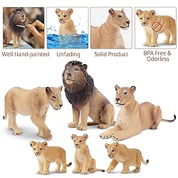 Toymany 6PCS Realistic Lion Figurines with Lion