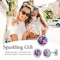 Bestyle Dainty 925 Sterling Silver CZ Round Diamond