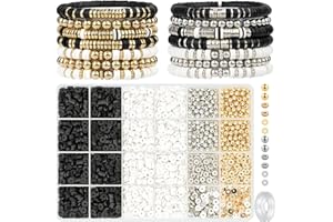 Gionlion 3000 Pcs Clay Beads Bracelets for Women Adults, Bracelet Making kit Golden Beads for Jewelry Making, Charms Bracelet Kit DIY Arts and Crafts Birthday Gifts Preppy