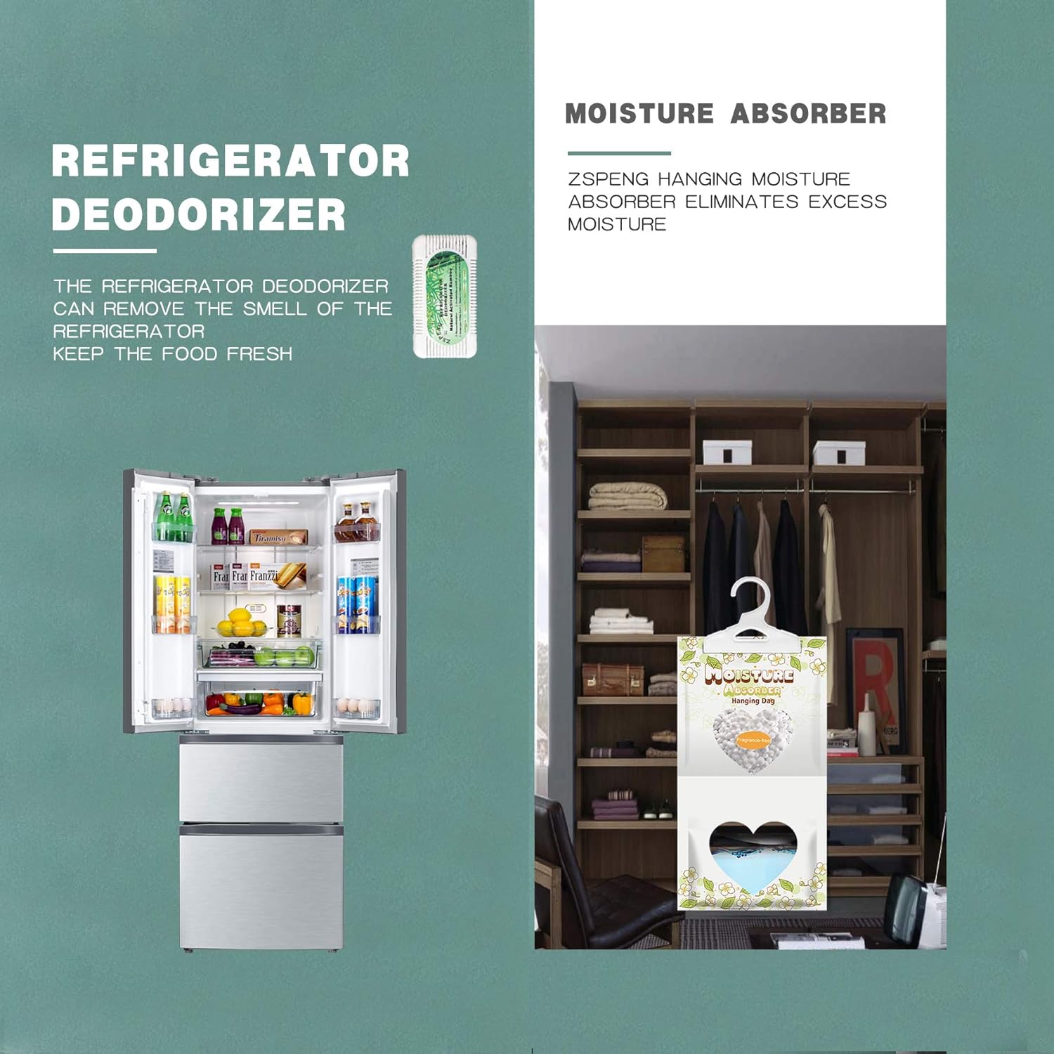 ZSPENG Bolsas para Colgar absorbentes de Humedad (3 × 220 g ...