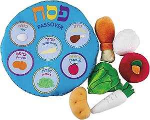 Rite Lite Passover Kids Seder Plate Set, Comes in Reusable Pouch, This Soft Set Comes with All The Seder Plate Props