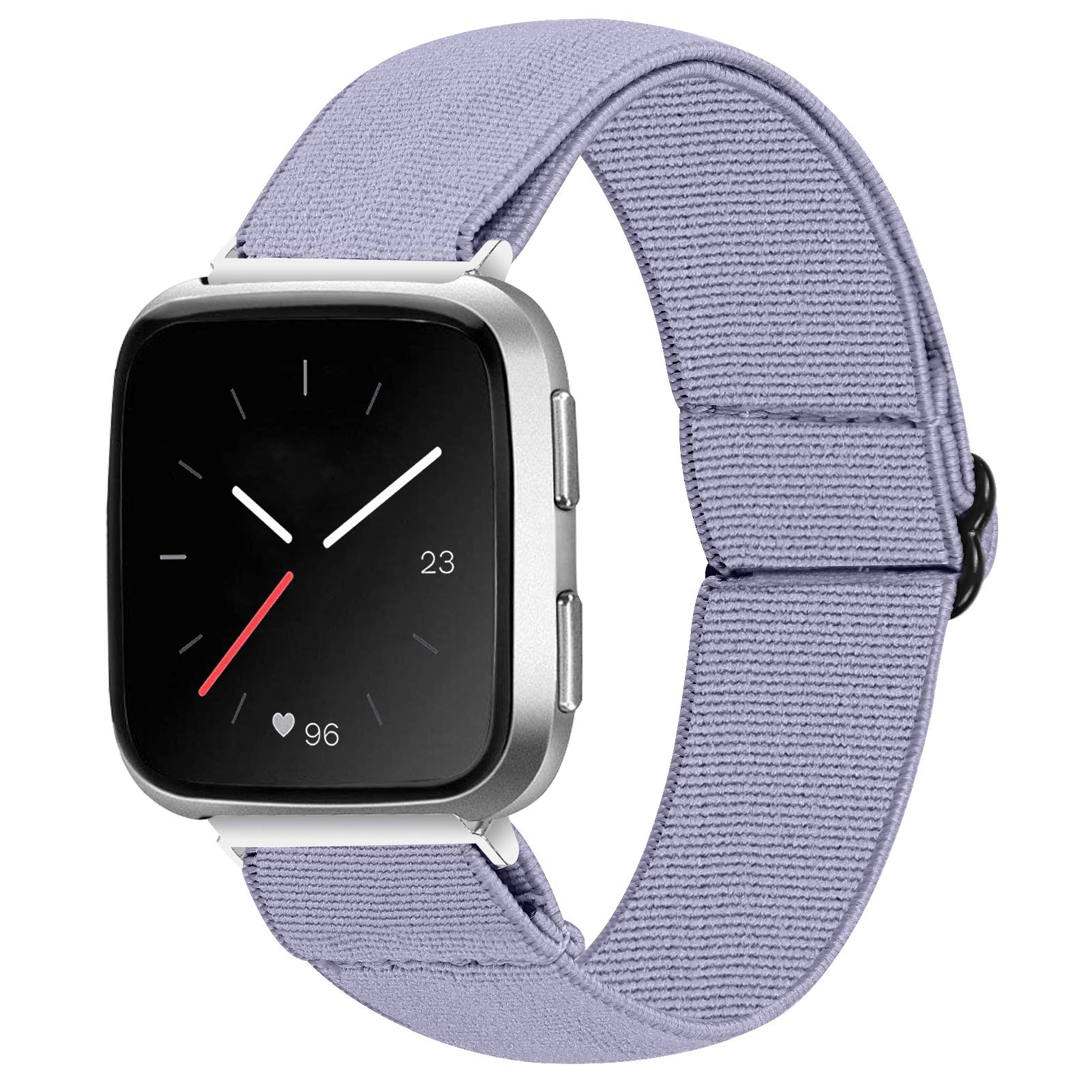 Ginamart Compatible with Fitbit Versa 2/Versa Lite/Versa Strap for Women Men, Woven Nylon Fabric Sport Wristband, Adjustable Replacement Watch Strap Band for Fitbit Versa/Versa SE (Grey)