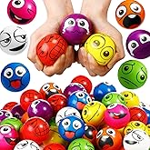 Libima 100 Pcs Face Stress Balls 2 Inch Funny Colorful Emotion Foam Balls for Class Prizes, Office Stress Relief, Party Favors & Kids Gifts (8 Expressions)