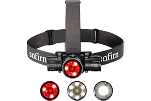 77OUTDOOR Sofirn HS21 Headlamp with Red Light, 2200 Lumen Led Bright Head lamp USB C Rechargeable with Spotlight, Floodlight, Powerful Headlight Waterproof for Adults, Camping, Hunting, Hardhat, Work, Emergency