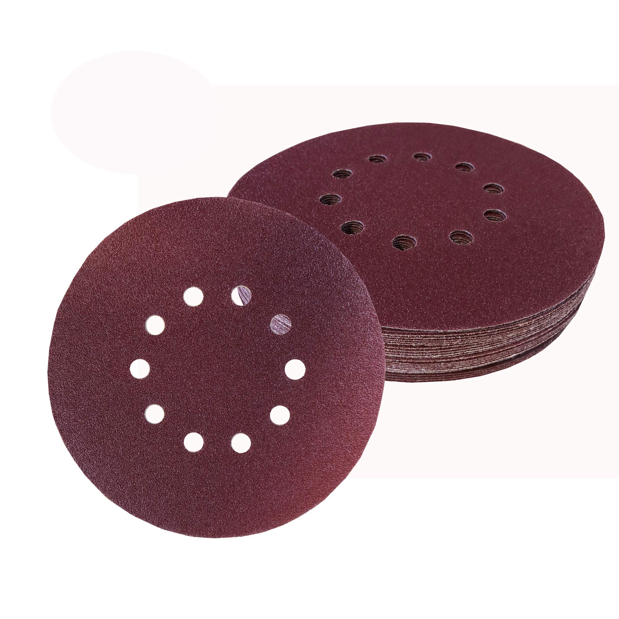 Pack of 30 sanding discs, diameter 225 mm, each grain size 6 x 60/80/120/180/240 for multi-sanders, 10 holes, sandpaper, drywall sander, long-neck sander, grinding giraffe set.