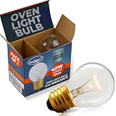 SouLight Oven Light Bulb &ndash; 40 Watt Appliance Replacement Bulbs for Oven, Stove, Refrigerator, Microwave. Incandescent - High Temp G45 E26/E27 Socket -Warm White - 400 Lumens - Clear.2 Pack