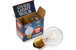 SouLight Oven Light Bulb – 40 Watt Appliance Replacement Bulbs for Oven, Stove, Refrigerator, Microwave. Incandescent - High Temp G45 E26/E27 Socket -Warm White - 400 Lumens - Clear.2 Pack