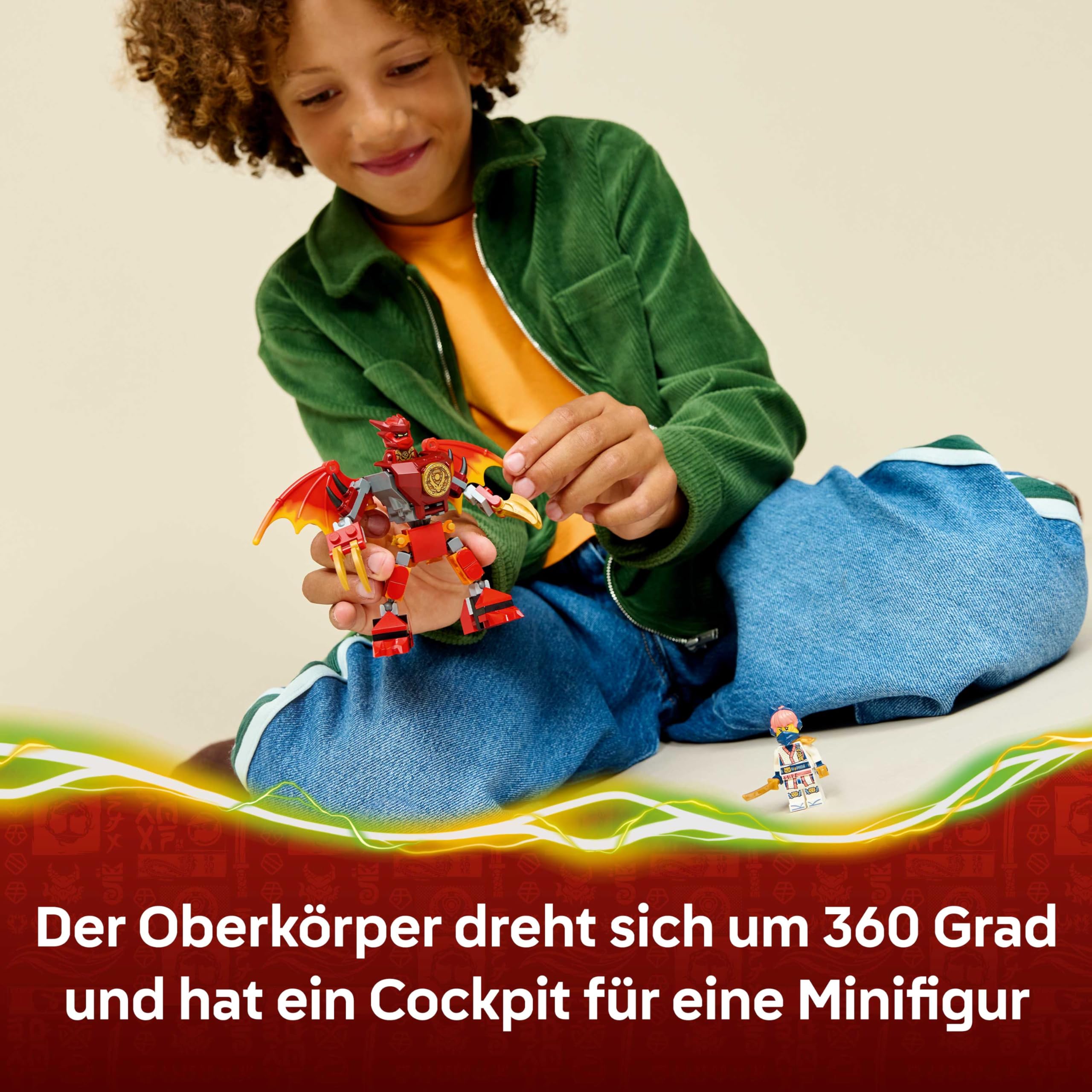 LEGO NINJAGO Kais Drachen-Mech Battle Set - Ninja Spielzeug für Jungen und Mädchen - Modellbau mit Actionfigur, 3 Minifiguren und Katanas - Geschenk für Kinder ab 6 Jahren - 71851 4