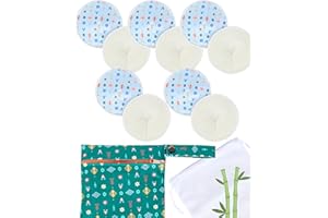 IDAHO JONES Nursing Pads - Breast Pads for Leaking Milk - Reusable & Washable Breastfeeding Pads - Stay Dry Longer - Almohadillas y Protectores de Lactancia - Viscose derived from Bamboo - 10 Pads