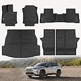 KARPAL Floor Mats Fit for Toyota RAV4 2019-2025 (Include Hybrid), Custom Fit All Weather TPE Floor Liners, 1st & 2nd Row & Cargo Liner & Backseat Mat, RAV4 Accessories