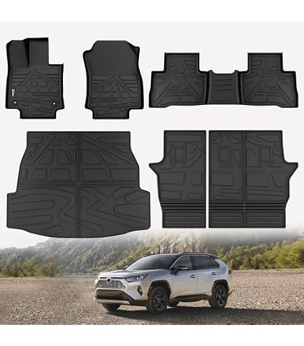 OMAC Custom Fit Cargo Mat Liner For Toyota RAV4 2019-2025 - Waterproof TPE Black Trunk Protector