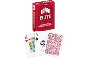 Copag Elite 100% Plastic Playing Cards, Poker Size Jumbo Index Single Deck (Red)