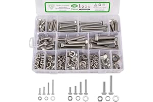 REPUBLIC OF GREENERS 260Pcs M6 M8 M10 Hex Bolts and Nuts Assortment Kit,304 Stainless Steel Machine Screw Sets with Case,Metric Fastener Set Machine Screw Nuts Washers