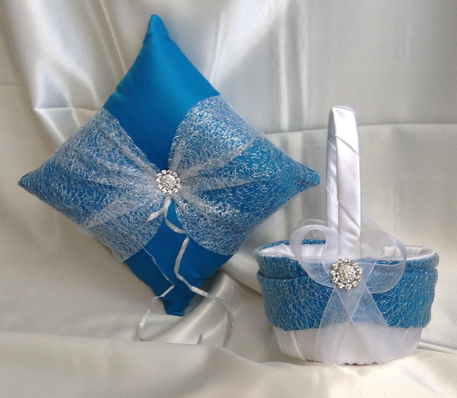 Amazon Com Wedding Ring Bearer Pillow And Flower Girl Basket
