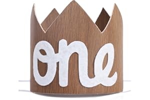 WAOUH Wild One Birthday Crown Boy - First Birthday Boy Crown, 1st Birthday Boy Crown, Cake Smash Outfit, Woodland Birthday Crown