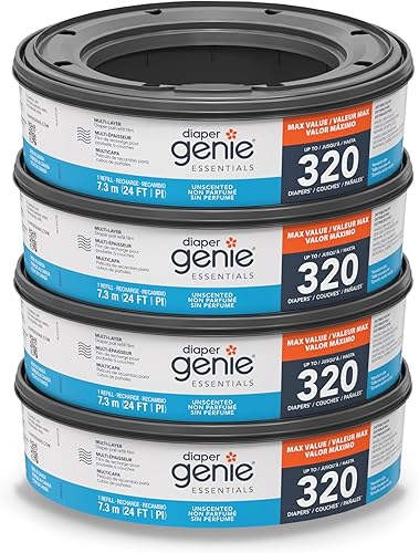 Diaper Genie Essentials paquete de recarga redonda de 4, hasta 1280 — Pañales