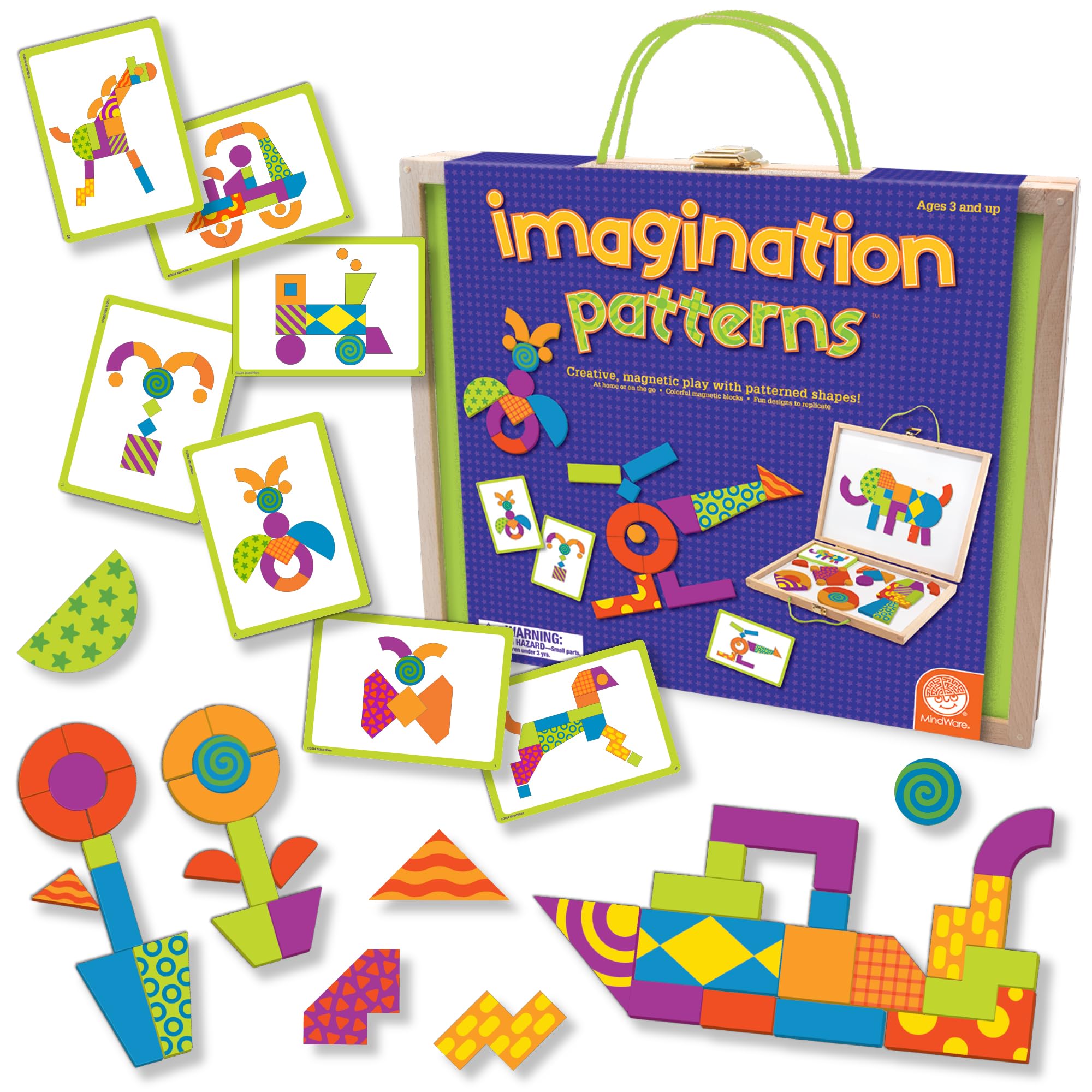 MindWare Imagination Patterns - Creative, Magnetic Play with Patterned Shapes!