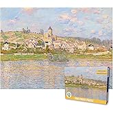 Panda Hug Gifts Art Painting Jigsaw Puzzles by Claude Monet 1000 Pieces Art Jigsaw Puzzles for Adults, Jigsaw Puzzle for Family Party for Birthday Holiday (Vétheuil), HFN0002
