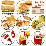 BUYGER Pretend Play Food Set for Kids Take Apart Hamburger Burgers with Tray view 3
