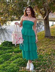 ZESICA Women‘s Summer Boho Strapless Maxi Dress