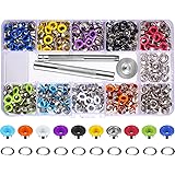 400 Sets 3/16 Inch Multi-Color Grommets Kit Metal Eyelets with Installation Tools and Instructor in Clear Box