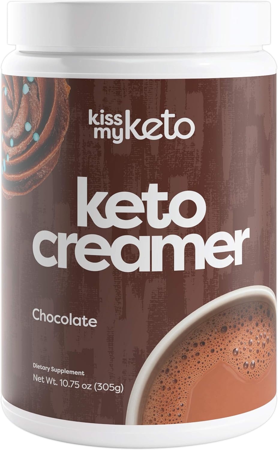 Kiss My Keto Creamer Hot Chocolate Mix — No Carb, Sugar Free Cocoa Powder + MCT Oil (9g) | Cocoa/Mocha Ketogenic Creamer for Coffee, Keto Shakes, Creamy Hot Cocoa (30 Servings)