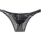 iKingsky Men's Sexy Brazilian Underwear See Through Bikini Under Panties Half Back Coverage Mens Underwear