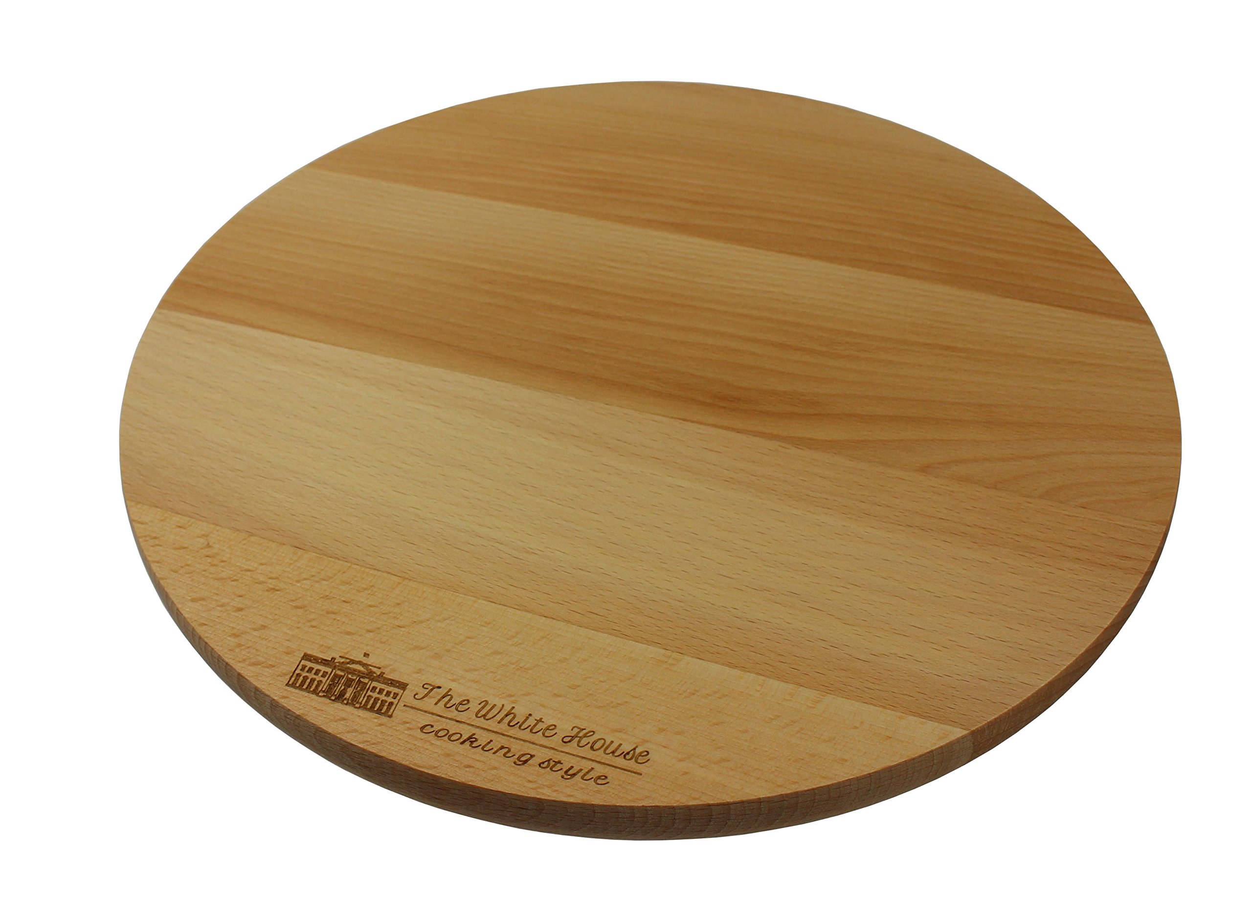EFO Wooden Rotating Kitchen Board 29 cm | Round Rotating Tray from Solid Beechwood for Rustic Presentation and Entertaining | Serving Platter Ideal for Cakes, Pizza and Cheese | Wooden Serving Board